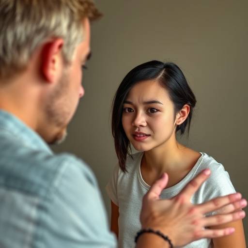A student practicing emotional recall during a Method Acting exercise.