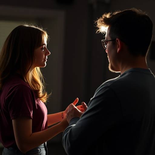 A student receiving feedback from an instructor during a mock audition.